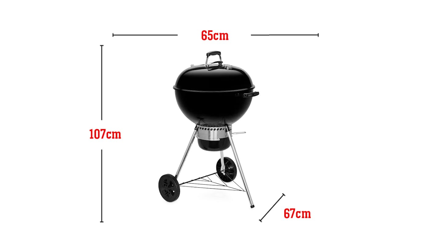 Pour 13 steaks hachés façonnés avec une presse à hamburger Weber, surface de cuisson totale de 2.342 cm², thermomètre intégré au couvercle
